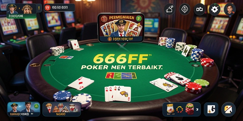 Tampilan gameplay seru di 666FF dengan pemain Poker lainnya.