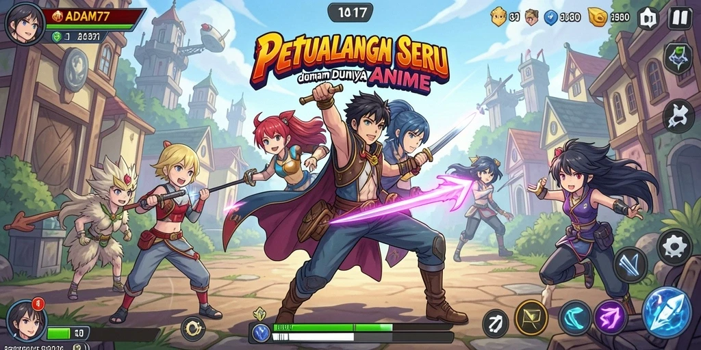Tampilan gameplay seru dalam dunia Anime yang memukau.