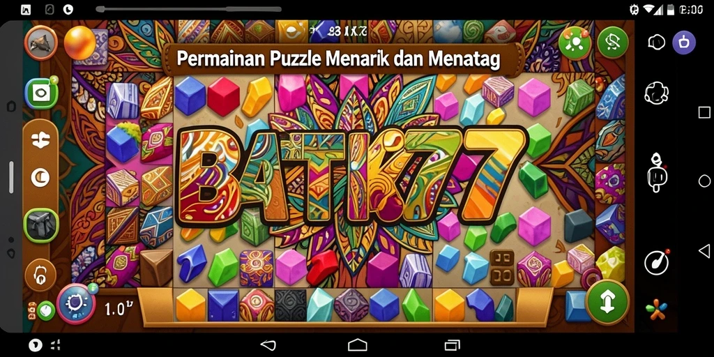 Tampilan gameplay menarik dari game Puzzle BATIK77.