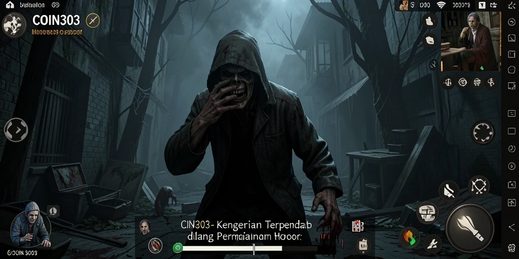Screenshot menegangkan dari gameplay COIN303 yang menyeramkan.