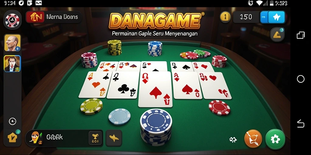 Tampilan gameplay seru DANAGAME dalam permainan Gaple.