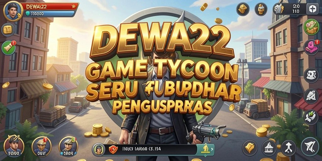 Tampilan gameplay menarik dari DEWA22 yang menunjukkan manajemen bisnis.