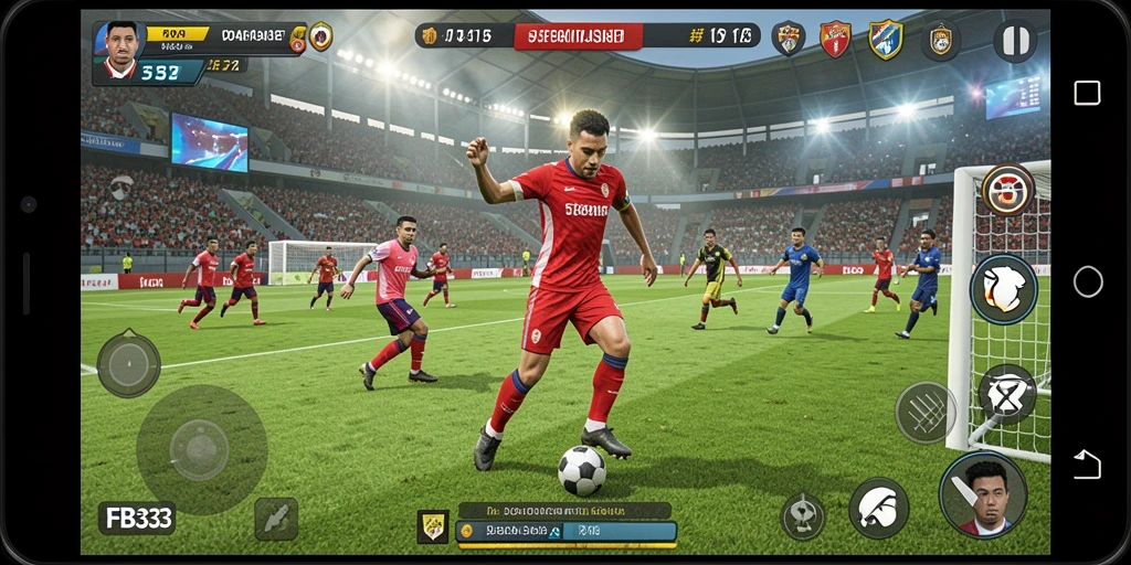 Tampilan gameplay FB333 yang menegangkan saat pertandingan berlangsung.