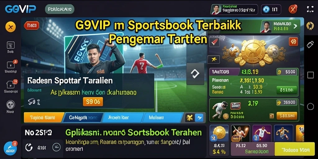 Tampilan utama G9VIP menampilkan berbagai pilihan taruhan olahraga.