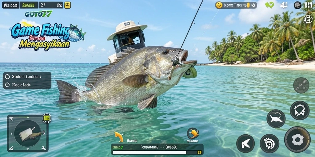 Tampilan gameplay GOTO77 dengan aksi memancing seru.