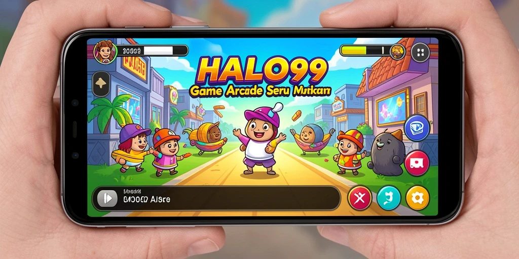 Tampilan gameplay Arcade yang penuh aksi di HALO99.