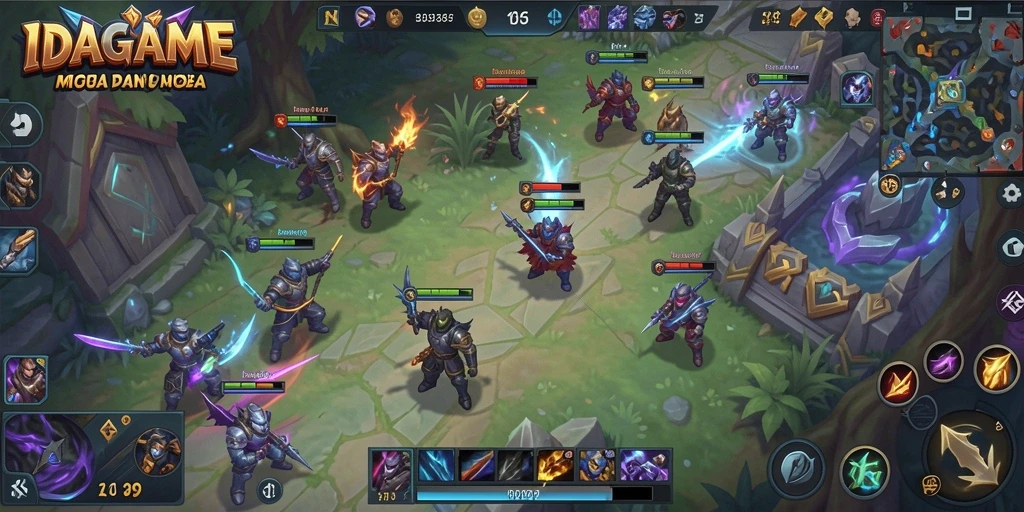 Tampilan seru dari gameplay MOBA yang kompetitif di IDAGAME.