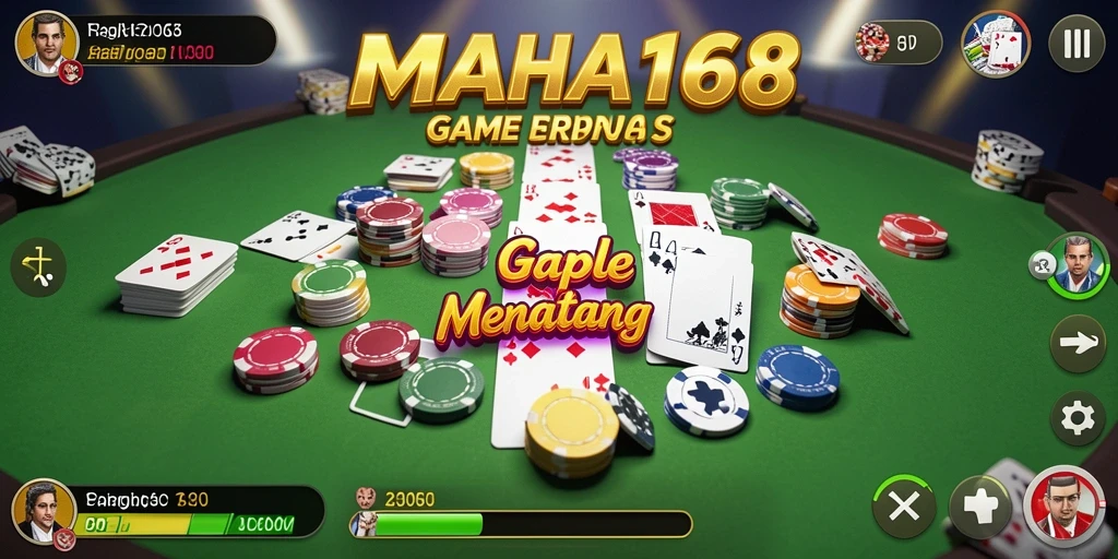 Tangkapan layar utama menunjukkan gameplay seru Gaple di MAHA168.