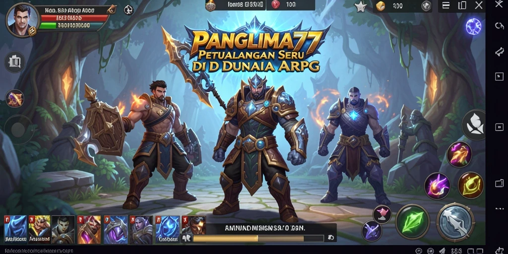 Tampilan layar gameplay dinamis dan penuh aksi di PANGLIMA77.
