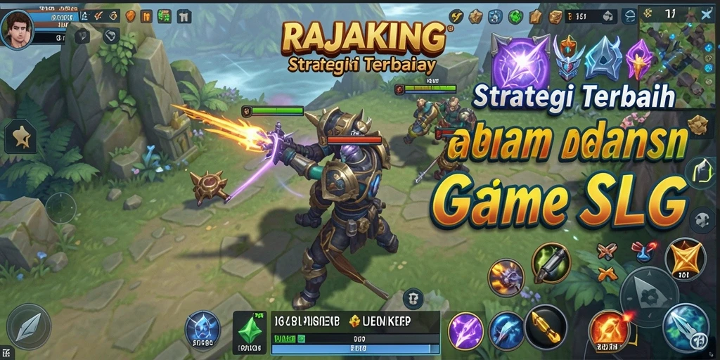 Tampilan utama RAJAKING dengan strategi pertempuran yang menarik.