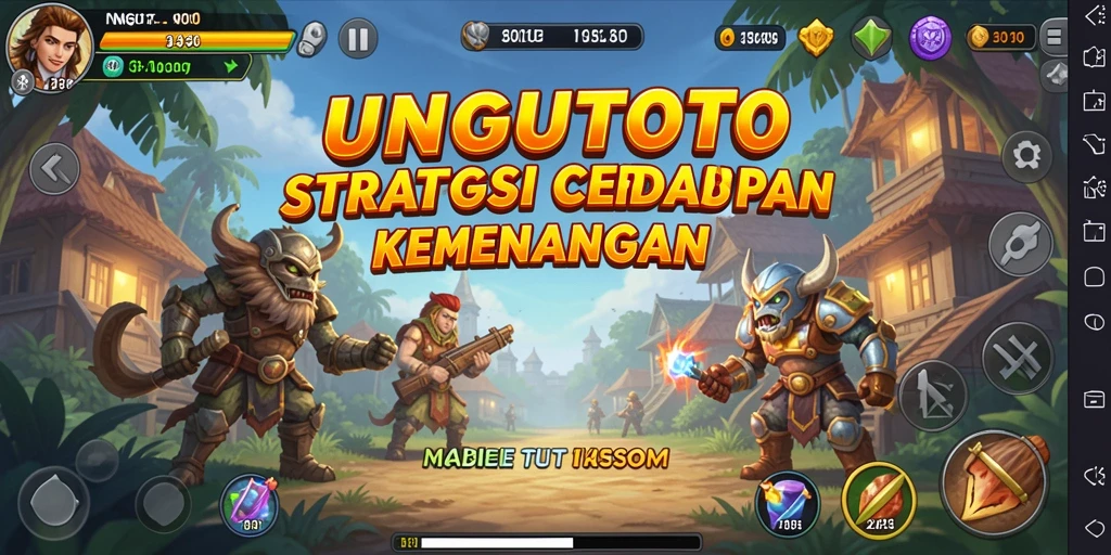 Screenshot gameplay UNGUTOTO yang menunjukkan pertempuran strategis.